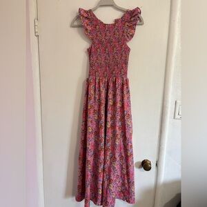 MELLODAY Pink Floral Kids Dress